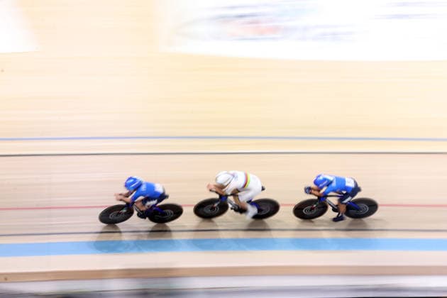 2026 UEC European Track cycling, Rad, Radsport, Bahnrad, Bahn Championships kick off in Konya KONYA, TURKIYE - FEBRUARY 1: Competitors race in the opening elimination events of the 2026 UEC European Track Cycling Championships, organized in cooperation with the Turkish Cycling Federation and the European Cycling Union (UEC), at the Konya Olympic Velodrome in Konya, Turkiye on February 1, 2026. Elimination races were held in both women s and men s categories during the morning session as the championship officially got underway. Serhat Cetinkaya Anadolu Konya Turkey. Editorial use only. Please get in touch for any other usage.  Copyright: x2026xAnadoluxSerhatxCetinkayax