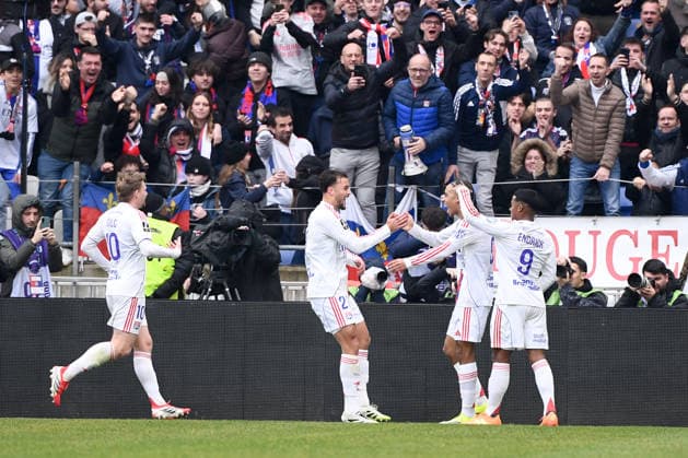 Olympique Lyonnais v Lille OSC - Ligue 1 McDonald s 2025 2026 21 Ruben KLUIVERT (ol) - 99 Noah NARTEY (ol) during the Ligue 1 McDonald s match between Lyon and Lille at Groupama Stadium on February 1, 2026 in Lyon, France. Lyon France  Copyright: xFEPx 776348270