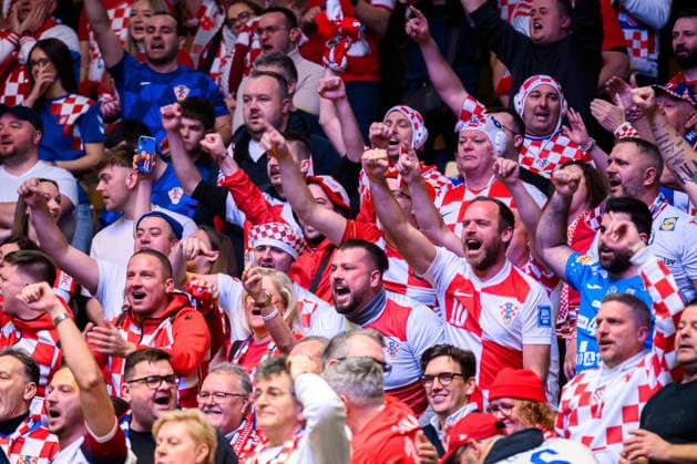 Herning Handball EM 2026 Match 3rd place Iceland Croatia Fan curve Fans Fan block Spectators Croatia Herning Jyske Bank Boxen Denmark