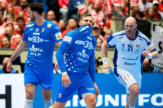 Herning Handball EM 2026 Match 3rd place Iceland Croatia David Mandic Croatia dissatisfied disappointed dejected frustrated, Herning Jyske Bank Boxing Denmark