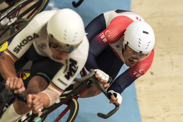 2026 UEC Track cycling, Rad, Radsport, Bahnrad, Bahn European Championships KONYA, TURKIYE - FEBRUARY 1: Athletes compete qualifying races for men during 2026 UEC Track Cycling European Championships, organized in collaboration between the Turkish Cycling Federation and the European Cycling Union (UEC), in Konya, Turkiye on February 1, 2026. Dilara Irem Sancar Anadolu Konya Turkey. Editorial use only. Please get in touch for any other usage.  Copyright: x2026xAnadoluxDilaraxIremxSancarx