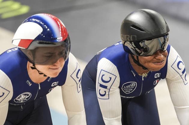 2026 UEC Track cycling, Rad, Radsport, Bahnrad, Bahn European Championships KONYA, TURKIYE - FEBRUARY 1: Taky Marie Divine Kouame and Mathilde gros of France compete qualifying sprint for women during 2026 UEC Track Cycling European Championships, organized in collaboration between the Turkish Cycling Federation and the European Cycling Union (UEC), in Konya, Turkiye on February 1, 2026. Dilara Irem Sancar Anadolu Konya Turkey. Editorial use only. Please get in touch for any other usage.  Copyright: x2026xAnadoluxDilaraxIremxSancarx