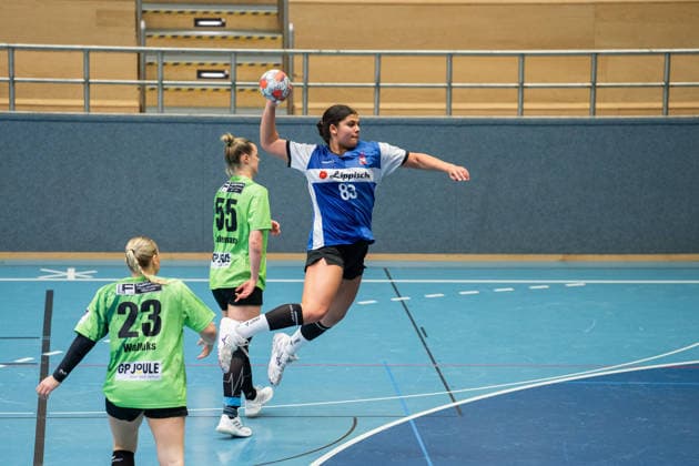 HSG Blomberg Lippe II vs TSV Nord Harrislee, Handball, 3 Liga Nord, Matchday 14, 1 2 2026, Season 2025 2026, Blomberg Jamila Bouba HSG Blomberg Lippe II, 83 in goal Blomberg Sporthalle an der Ulmenallee Germany