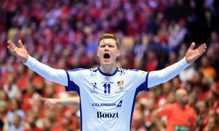 Herning, Denmark, 010226. Jyske Bank Boxen Hall. Third place match of the European Handball Championship, Iceland - Croatia. In the photo: Ymir Orn Gislason. Photo: Ante Cizmic CROPIX Hrvatska Copyright: xxAntexCizmicx island_hrvatska20-010226