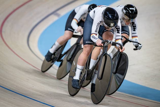 SCHNEIDER Clara, FRIEDRICH Lea Sophie, GRABOSCH Pauline Sophie UEC Track Cycling European Championships Konya 2026 SCHNEIDER Clara FRIEDRICH Lea Sophie GRABOSCH Pauline Sophie GER Germany Landscape horizontal Landscape Event Event UEC Track Cycling European Championships 2026 Category Category Cycling Track Cycling European Championships Location Location Asia Turkey Konya Discipline Team Sprint Category Elite Women Distance m Date Date 01 02 2026 Sunday Day 1