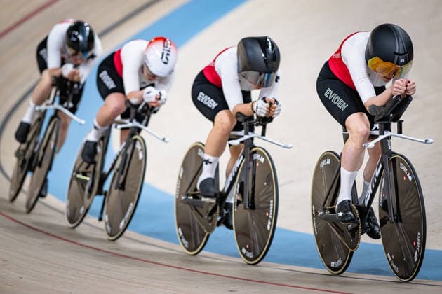 ANDRES Michelle, LEU Lorena, LIEHNER Annika, LIECHTI Jasmin UEC Track Cycling European Championships Konya 2026 ANDRES Michelle LEU Lorena LIEHNER Annika LIECHTI Jasmin SUI Switzerland Landscape horizontal Landscape Event Event UEC Track Cycling European Championships 2026 Category Category Cycling Track Cycling European Championships Location Location Asia Turkey Konya Discipline Team Pursuit Category Elite Women Distance 4000 m Date Date 01 02 2026 Sunday Day 1