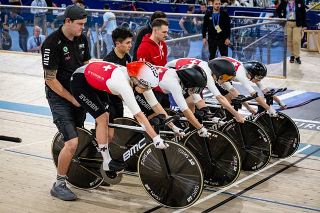 ANDRES Michelle, LEU Lorena, LIEHNER Annika, LIECHTI Jasmin UEC Track Cycling European Championships Konya 2026 ANDRES Michelle LEU Lorena LIEHNER Annika LIECHTI Jasmin SUI Switzerland Landscape horizontal Landscape Event Event UEC Track Cycling European Championships 2026 Category Category Cycling Track Cycling European Championships Location Location Asia Turkey Konya Discipline Team Pursuit Category Elite Women Distance 4000 m Date Date 01 02 2026 Sunday Day 1