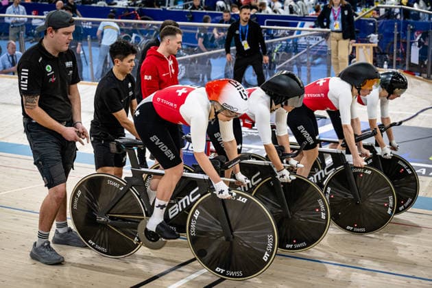 ANDRES Michelle, LEU Lorena, LIEHNER Annika, LIECHTI Jasmin UEC Track Cycling European Championships Konya 2026 ANDRES Michelle LEU Lorena LIEHNER Annika LIECHTI Jasmin SUI Switzerland Landscape horizontal Landscape Event Event UEC Track Cycling European Championships 2026 Category Category Cycling Track Cycling European Championships Location Location Asia Turkey Konya Discipline Team Pursuit Category Elite Women Distance 4000 m Date Date 01 02 2026 Sunday Day 1