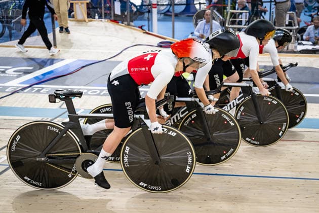 ANDRES Michelle, LEU Lorena, LIEHNER Annika, LIECHTI Jasmin UEC Track Cycling European Championships Konya 2026 ANDRES Michelle LEU Lorena LIEHNER Annika LIECHTI Jasmin SUI Switzerland Landscape horizontal Landscape Event Event UEC Track Cycling European Championships 2026 Category Category Cycling Track Cycling European Championships Location Location Asia Turkey Konya Discipline Team Pursuit Category Elite Women Distance 4000 m Date Date 01 02 2026 Sunday Day 1
