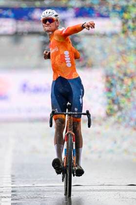 UCI World Championships 2026 Hulst HULST, THE NETHERLANDS - FEBRUARY 01 : Van Der Poel Mathieu (Ned) celebrating his victory during the 2026 UCI Cyclo-Cross World Championships for Men Elite on February 01, 2026 in Hulst, The Netherlands, 01 02 2026 Hulst The Netherlands  Copyright: xNicoxVereeckenx