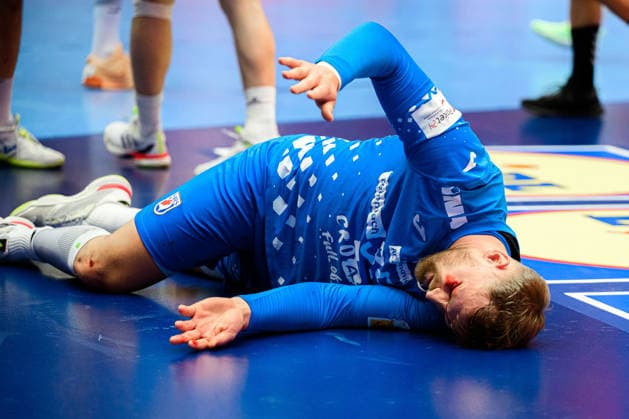 Herning Handball EM 2026 Match 3rd place Iceland Croatia David Mandic Croatia Injured Injury Pain Herning Jyske Bank Boxing Denmark