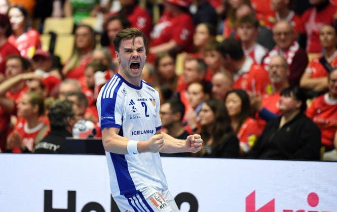Herning, Denmark, 010226. Jyske Bank Boxen Hall. Third place match of the European Handball Championship, Iceland - Croatia. In the photo: Odinn Rikhardsson. Photo: Ante Cizmic CROPIX Hrvatska Copyright: xxAntexCizmicx island_hrvatska35-010226