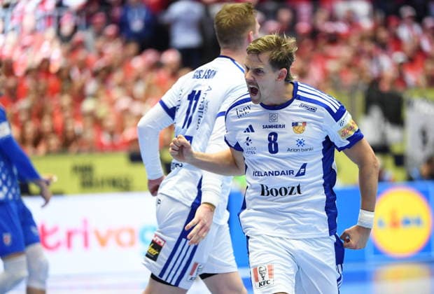 Herning, Denmark, 010226. Jyske Bank Boxen Hall. Third place match of the European Handball Championship, Iceland - Croatia. In the photo: Bjarki Mar Elisson. Photo: Ante Cizmic CROPIX Hrvatska Copyright: xxAntexCizmicx island_hrvatska39-010226