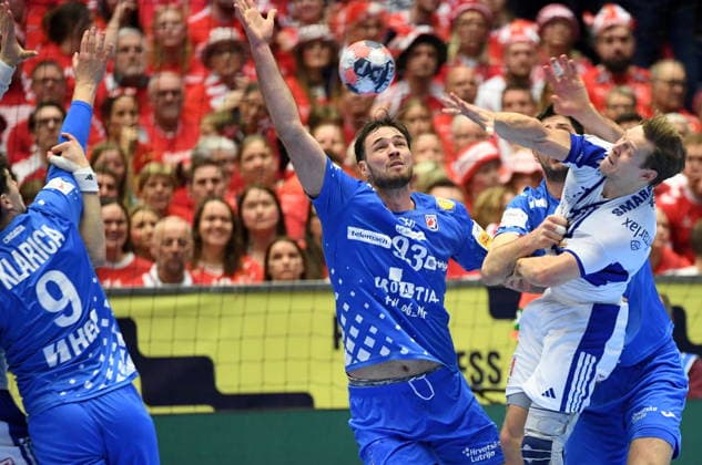 Herning, Denmark, 010226. Jyske Bank Boxen Hall. Third place match of the European Handball Championship, Iceland - Croatia. In the photo: Veron Nacinovic. Photo: Ante Cizmic CROPIX Hrvatska Copyright: xxAntexCizmicx island_hrvatska41-010226