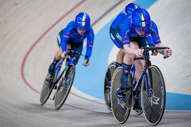 TREVISAN Siria, CENCI Matilde, VECE Miriam UEC Track Cycling European Championships Konya 2026 TREVISAN Siria CENCI Matilde VECE Miriam ITA Italy Landscape horizontal Landscape Event Event UEC Track Cycling European Championships 2026 Category Category Cycling Track Cycling European Championships Location Location Asia Turkey Konya Discipline Team Sprint Category Elite Women Distance m Date Date 01 02 2026 Sunday Day 1