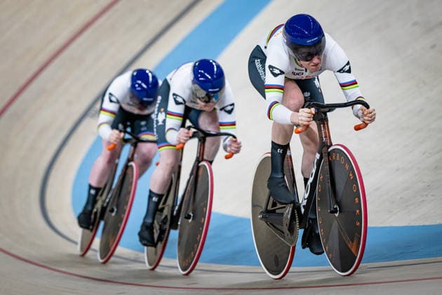 KALEE Kimberly, VAN DE WOUW Hetty, VAN DER PEET Steffie UEC Track Cycling European Championships Konya 2026 KALEE Kimberly VAN DE WOUW Hetty VAN DER PEET Steffie NED Netherlands Landscape horizontal Landscape Event Event UEC Track Cycling European Championships 2026 Category Category Cycling Track Cycling European Championships Location Location Asia Turkey Konya Discipline Team Sprint Category Elite Women Distance m Date Date 01 02 2026 Sunday Day 1