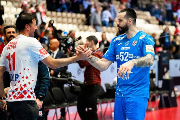 Herning Handball EM 2026 Match 3rd place Iceland Croatia v li Domagoj Duvnjak Croatia , Leon Susnja Croatia Herning Jyske Bank Boxen Denmark