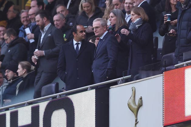 1st February 2026; Tottenham Hotspur Stadium, London, England; Premier League Football, Tottenham Hotspur versus Manchester City; Tottenham Hotspur CEO Vinai Venkatesham alongside chairman Peter Charrington  KatiexChan Content restricted for UK based newspaper