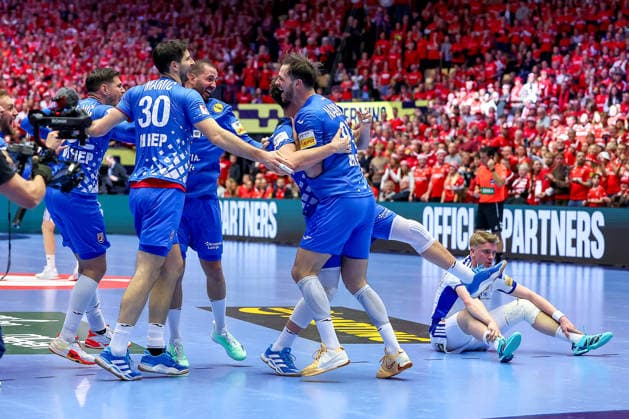 01 02 2026, Handball, Men s EHF EURO 2026, Iceland Croatia, Jyske Bank Boxen in Herning, Denmark, Placement Match 3 4 Croatia secures victory and 3rd place at the European Championship Denmark
