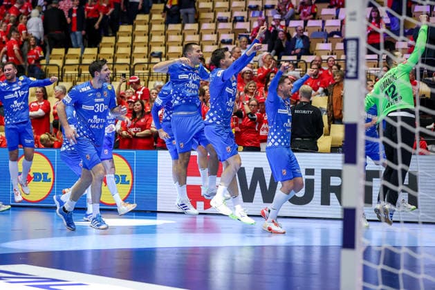 01 02 2026, Handball, Men s EHF EURO 2026, Iceland Croatia, Jyske Bank Boxen in Herning, Denmark, Placement Match 3 4 Croatia secures victory and 3rd place at the European Championship Denmark