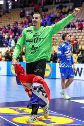 01 02 2026, Handball, Men s EHF EURO 2026, Iceland Croatia, Jyske Bank Boxen in Herning, Denmark, Placement Match 3 4 Matej Mandic Croatia 12 Denmark