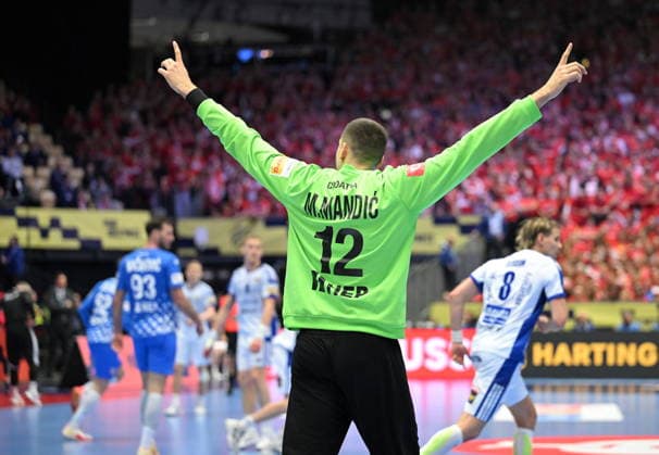 Herning, Denmark, 010226. Jyske Bank Boxen Hall. Third place match of the European Handball Championship, Iceland - Croatia. In the photo: Matej Mandic. Photo: Ante Cizmic CROPIX Hrvatska Copyright: xxAntexCizmicx island_hrvatska73-010226