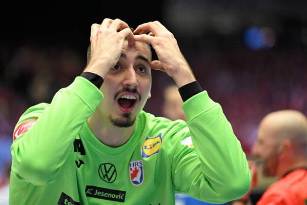 Herning, Denmark, 010226. Jyske Bank Boxen Hall. Third place match of the European Handball Championship, Iceland - Croatia. In the photo: Matej Mandic. Photo: Ante Cizmic CROPIX Hrvatska Copyright: xxAntexCizmicx island_hrvatska76-010226