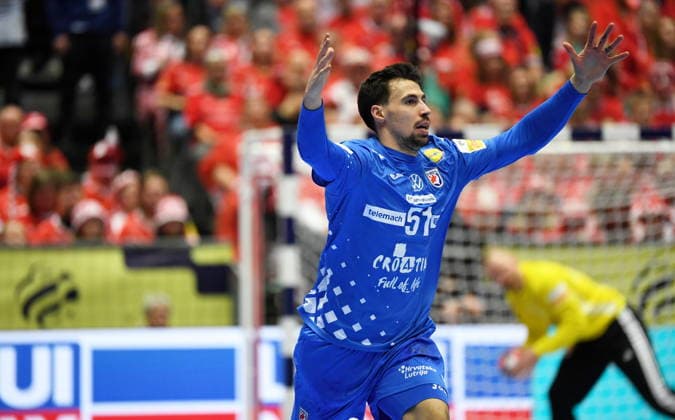 Herning, Denmark, 010226. Jyske Bank Boxen Hall. Third place match of the European Handball Championship, Iceland - Croatia. In the photo: Ivan Martinovic. Photo: Ante Cizmic CROPIX Hrvatska Copyright: xxAntexCizmicx island_hrvatska83-010226