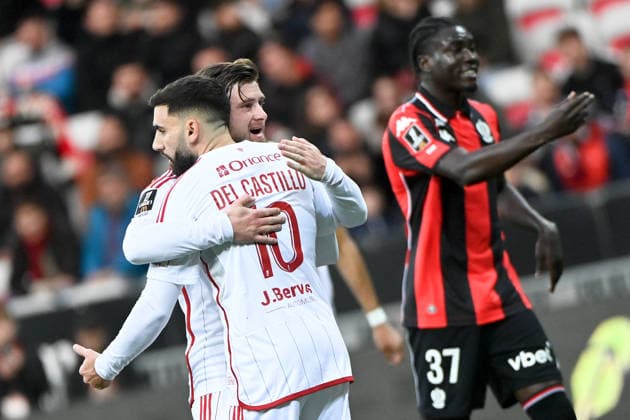OGC Nice v Stade Brestois 29 - Ligue 1 McDonald s 2025 2026 10 Romain DEL CASTILLO (sb29) - 08 Hugo MAGNETTI (sb29) during the Ligue 1 McDonald s match between Nice and Brest at Allianz Riviera on February 1, 2026 in Nice, France. Nice France  Copyright: xFEPx 776348269