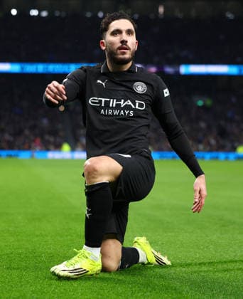London, England, 1st February 2026. Rayan Cherki of Manchester City celebrates after scoring to make it 1-0 during the Tottenham Hotspur vs Manchester City Premier League match at the Tottenham Hotspur Stadium, London. Picture credit should read: Paul Terry Sportimage EDITORIAL USE ONLY. No use with unauthorised audio, video, data, fixture lists, club league logos or live services. Online in-match use limited to 120 images, no video emulation. No use in betting, games or single club league player publications. SPI_021_PT_Tottenham_Man_City SPI-4504-0021