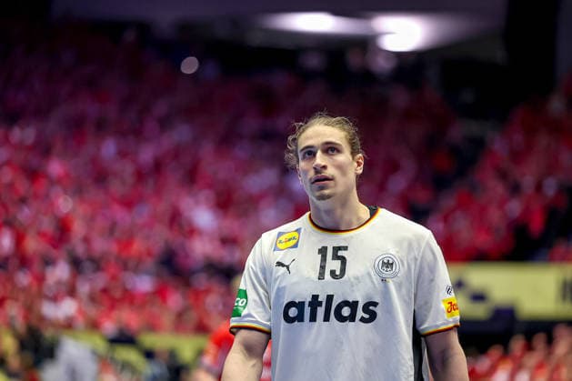 01 02 2026, Handball, Men s EHF EURO 2026, Germany Denmark, Jyske Bank Boxing in Herning, Final Juri Knorr Germany 15 disappointed disappointment Denmark
