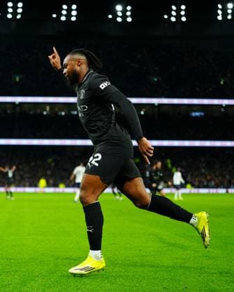 Antoine Semenyo of Manchester City celebrates scoring a goal after making it 2-0 Tottenham Hotspur v Manchester City, Premier League, Football, Tottenham Hotspur Stadium, London, UK - 01 Feb 2026London Tottenham Hotspur Stadium United Kingdom EDITORIAL USE ONLY No use with unauthorised audio, video, data, fixture lists, club league logos or live services. Online in-match use limited to 120 images, no video emulation. No use in betting, games or single club league player publications. Copyright: xJavierxGarcia Shutterstockx 16496864p