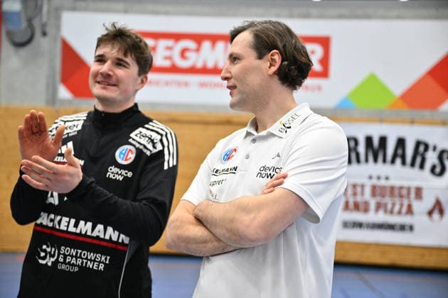 01 02 2026 Handball season 2025 2026 Test match friendly HC Erlangen HCE Frisch Auf Göppingen xwoxzix Yannik Bialowas 7, HC Erlangen HCE Johannes Sellin Coach HC Erlangen HCE
