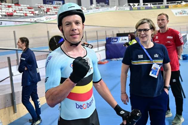 Belgian Jules Hesters of Team Flanders& 8209,Baloise and pictured after the first day of the 2026 UEC Track Elite European Championships, in Konya, Turkey, Sunday 01 February 2026. The European Championships take place from 01 to 05 February 2026. DIRKxWAEM  x160276063x