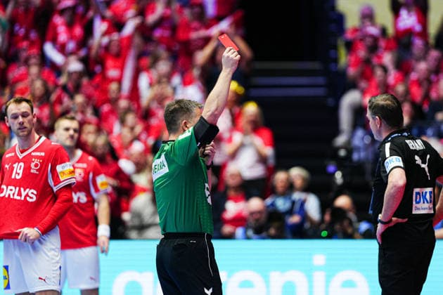 Handball, European Championship, Final, Germany - Denmark, Tom Kiesler receives the red card