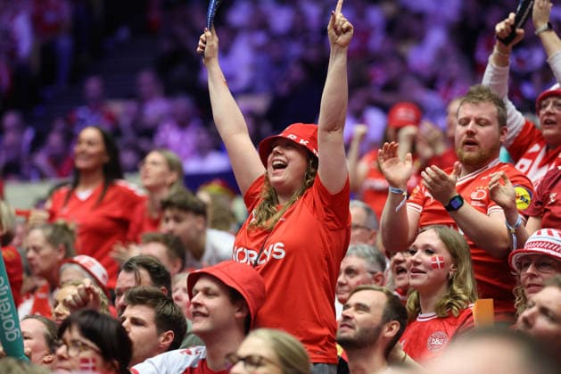 Denmark v Germany - Men s EHF EURO 2026 Final Denmark supporters cheer on the stands during the Men s EHF EURO 2026 Final match between Denmark and Germany at Jyske Bank Boxen on February 1, 2026 in Herning, Denmark.  SanjinxStrukic PIXSELL