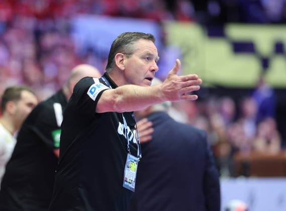 Denmark v Germany - Men s EHF EURO 2026 Final Head Coach of Germany Alfred Gislason reacts during the Men s EHF EURO 2026 Final match between Denmark and Germany at Jyske Bank Boxen on February 1, 2026 in Herning, Denmark.  SanjinxStrukic PIXSELL