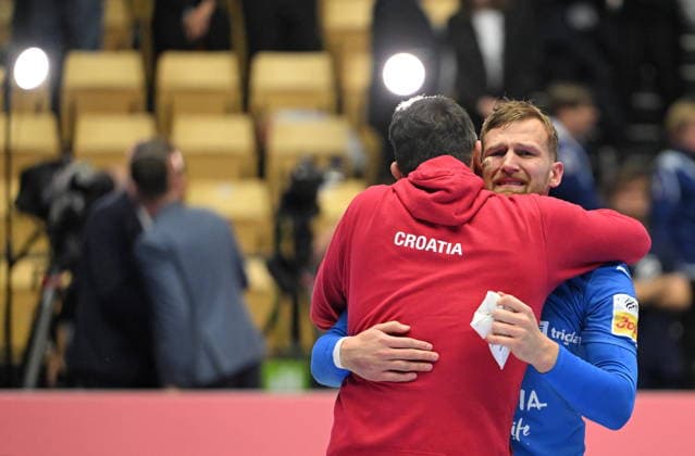 Herning, Denmark, 010226. Jyske Bank Boxen Hall. Third place match of the European Handball Championship, Iceland - Croatia. In the photo: celebration. Photo: Ante Cizmic CROPIX Hrvatska Copyright: xxAntexCizmicx island_hrvatska108-010226