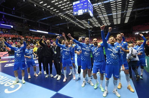 Herning, Denmark, 010226. Jyske Bank Boxen Hall. Third place match of the European Handball Championship, Iceland - Croatia. In the photo: celebration. Photo: Ante Cizmic CROPIX Hrvatska Copyright: xxAntexCizmicx island_hrvatska112-010226