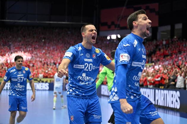 Herning, Denmark, 010226. Jyske Bank Boxen Hall. Third place match of the European Handball Championship, Iceland - Croatia. In the photo: celebration. Photo: Ante Cizmic CROPIX Hrvatska Copyright: xxAntexCizmicx island_hrvatska99-010226
