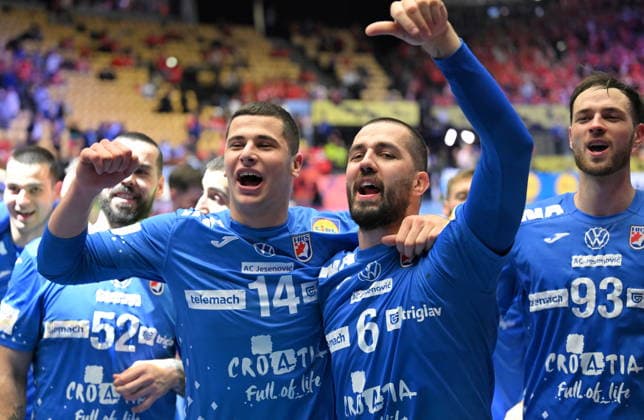 Herning, Denmark, 010226. Jyske Bank Boxen Hall. Third place match of the European Handball Championship, Iceland - Croatia. In the photo: celebration. Photo: Ante Cizmic CROPIX Hrvatska Copyright: xxAntexCizmicx island_hrvatska102-010226