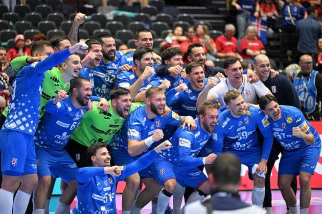Herning, Denmark, 010226. Jyske Bank Boxen Hall. Third place match of the European Handball Championship, Iceland - Croatia. In the photo: celebration. Photo: Ante Cizmic CROPIX Hrvatska Copyright: xxAntexCizmicx island_hrvatska103-010226