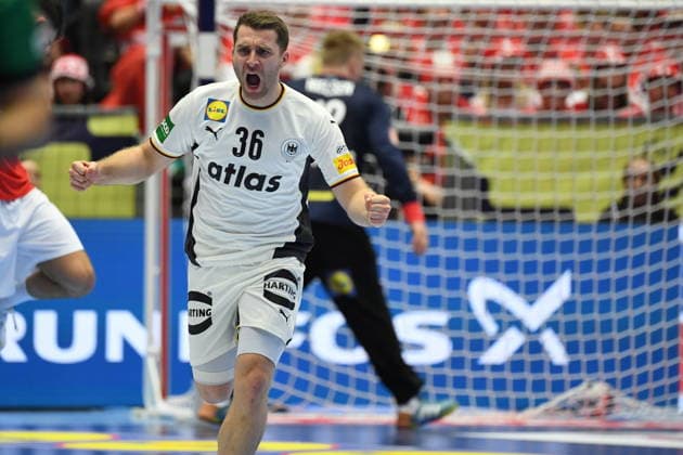 Herning, Denmark, 010226. Jyske Bank Boxen Hall. First place match of the European Handball Championship, Denmark - Germany. In the photo: Mertens Lukas. Photo: Ante Cizmic CROPIX Hrvatska Copyright: xxAntexCizmicx danska_njemacka8-010226