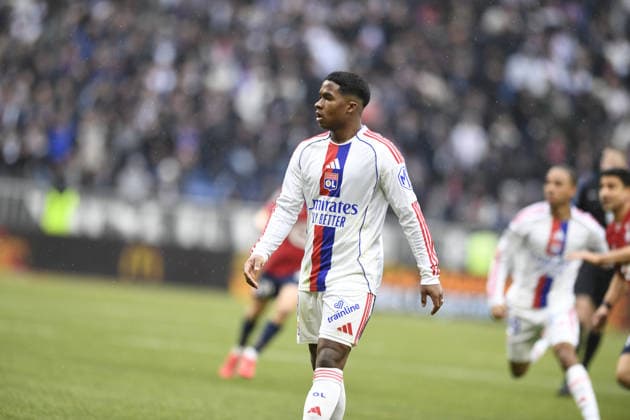 Football : Olympique Lyonnais v Lille LOSC - Ligue 1 - 01 02 2026 Endrick of Lyon during the French league 1 match between Olympique Lyonnais and Lille LOSC at Groupama Stadium Decines Charpieu Lyon France on February 01, 2026 LYONFrance  Copyright: xMouradxALLILIx