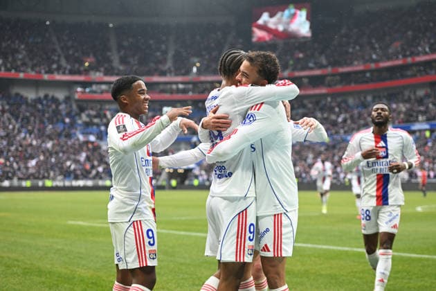 Football : Olympique Lyonnais v Lille LOSC - Ligue 1 - 01 02 2026 Noah NARTEY of Lyon scoring goal during the French league 1 match between Olympique Lyonnais and Lille LOSC at Groupama Stadium Decines Charpieu Lyon France on February 01, 2026 LYONFrance  Copyright: xMouradxAllilix