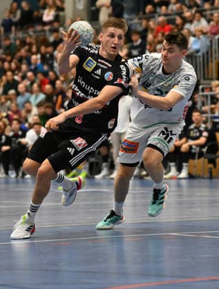 01 02 2026 Handball season 2025 2026 Test match friendly HC Erlangen HCE Frisch Auf Göppingen xwoxzix Sander Andreassen Overjordet 8, HC Erlangen HCE Oskar Sunnefeldt 27, Frisch Auf Göppingen