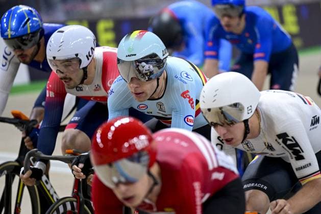 Belgian Jules Hesters pictured in action during the men s Elimination final at the first day of the 2026 UEC Track Elite European Championships, in Konya, Turkey, Sunday 01 February 2026. The European Championships take place from 01 to 05 February 2026. DIRKxWAEM  x160280773x