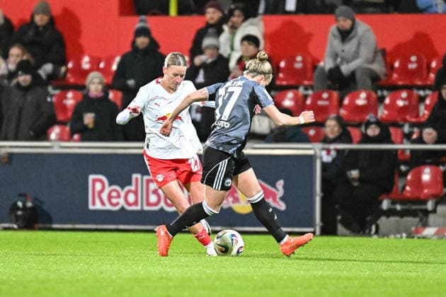 Soccer I Women I Season 2025 2026 I Bundesliga I 16 Matchday I RB Leipzig Eintracht Frankfurt I 01 02 2026 Duel Marlene Müller 27, Rasenballsport Leipzig against Pia Sophie Wolter 17, Eintracht Frankfurt Leipzig RB Training Center, Cottaweg 7 Saxony Germany Copyright: xLobeca InesxHähnelx