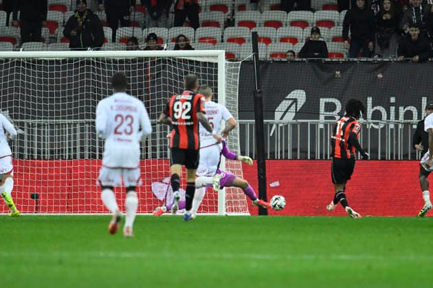 FOOTBALL : Nice (OGCN) vs Brest (SB29) - ligue 1 - 1 2 26 Nice™s forward 11 Sepe Wahi mark a goal during the French L1 2025-2026 season football match between Nice (OGCN) and Brest (SB) at Allianz Riviera stadium of Nice, south France, on February 1, 2026. NICEFrance  Copyright: xFredericxDIDESx