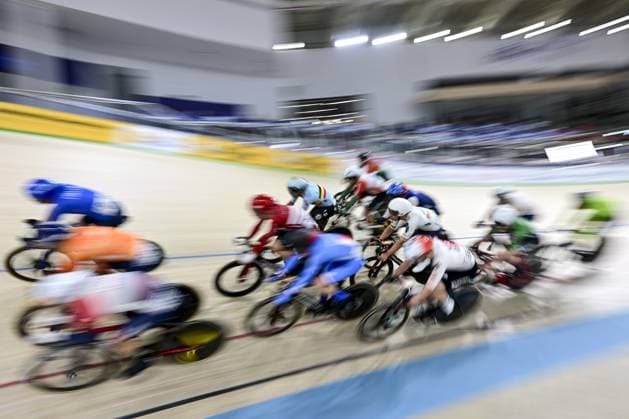 Belgian Jules Hesters pictured in action during the men s Elimination final at the first day of the 2026 UEC Track Elite European Championships, in Konya, Turkey, Sunday 01 February 2026. The European Championships take place from 01 to 05 February 2026. DIRKxWAEM  x160281688x